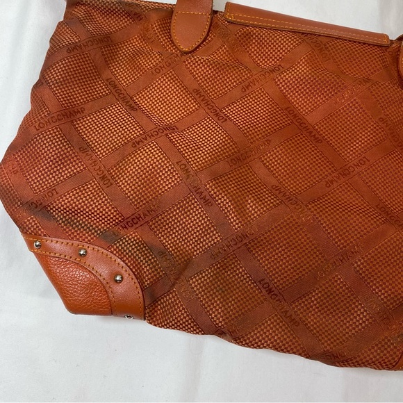Longchamp Le Pilage Orange Monogram Tote Bag - Picture 7 of 11